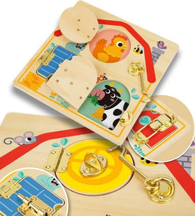 Tablero Montessori con Cerraduras - Casa de los Animales