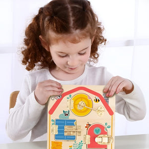 Tablero Montessori con Cerraduras - Casa de los Animales