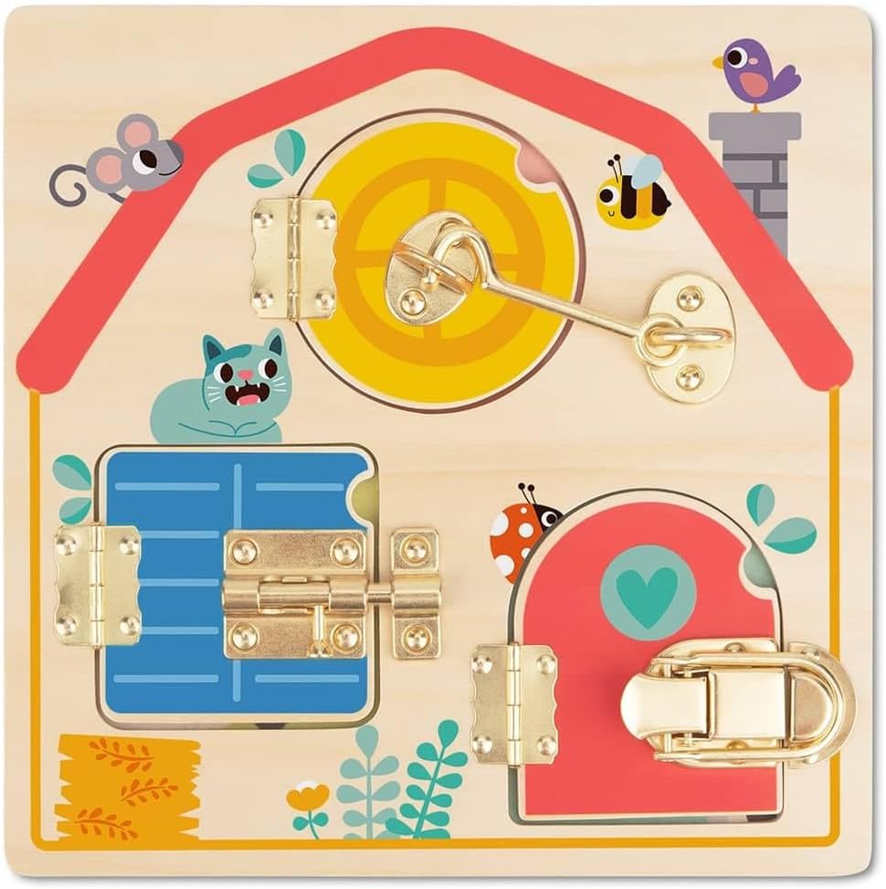 Tablero Montessori con Cerraduras - Casa de los Animales