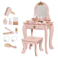 Tocador Infantil Princesa con Espejo y Accesorios - Rosa