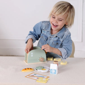 Tostadora de Madera con Accesorios – Juego de Desayuno Infantil