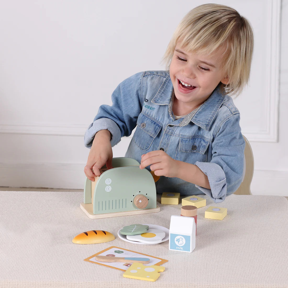 Tostadora de Madera con Accesorios – Juego de Desayuno Infantil