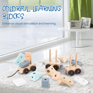 Tren de Bloques de Madera - 18 Piezas