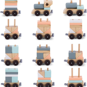 Tren de Bloques de Madera - 18 Piezas