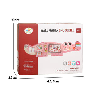 Juego de Pared Cocodrilo de Madera Multifuncional – Estaciones de Juego Montessori