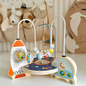 Juego de Enhebrado Espacial de Madera