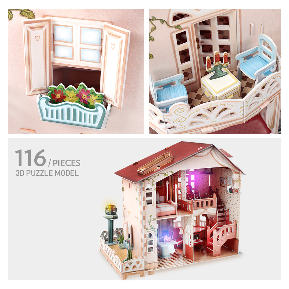 Puzzle 3D Holiday Bungalow - Led Inside