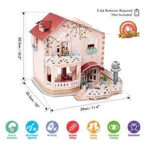 Puzzle 3D Holiday Bungalow - Led Inside