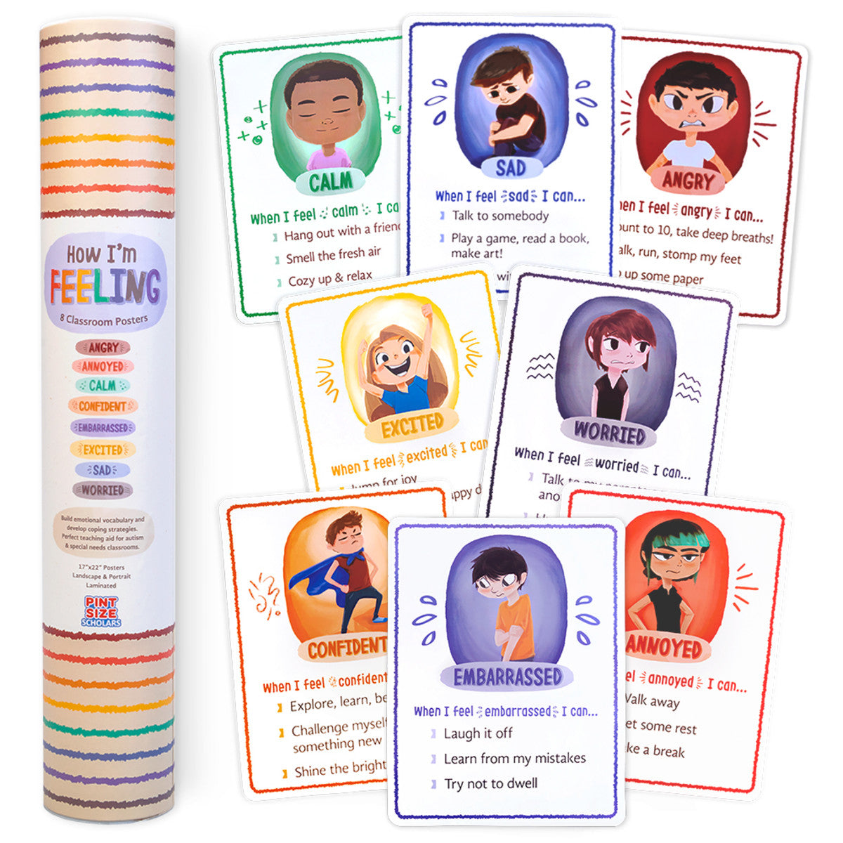 Cómo Me Siento | 8 Carteles Reversibles Para el Aula