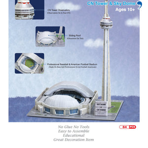 Puzzle 3D CN Tower & Sky Dome - 84 Piezas