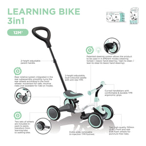 Learning Bike 3 in 1 - Blanco & Menta