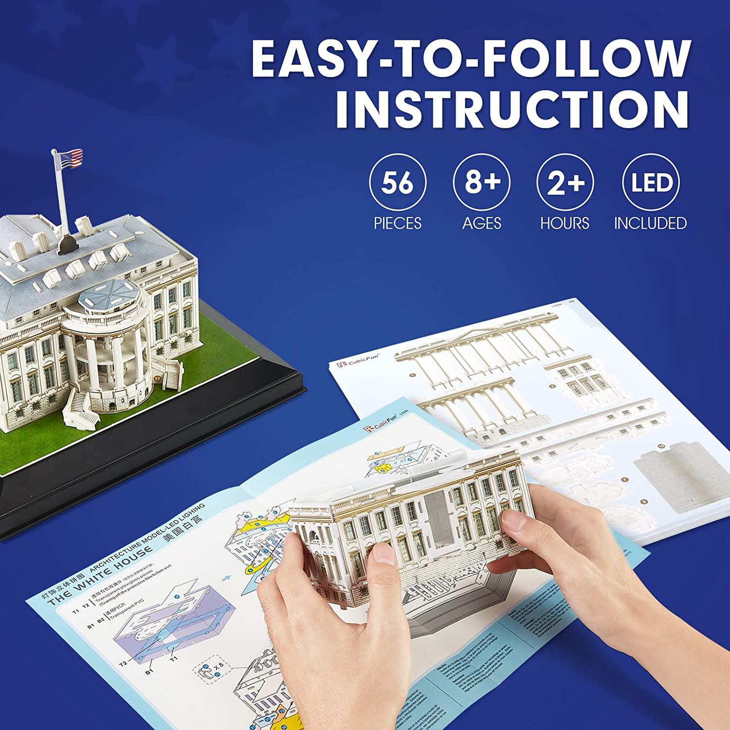 Puzzle 3D The White House - Led Inside