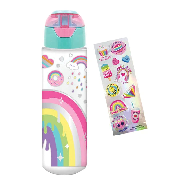 Botella H2O Arcoíris con Pegatinas